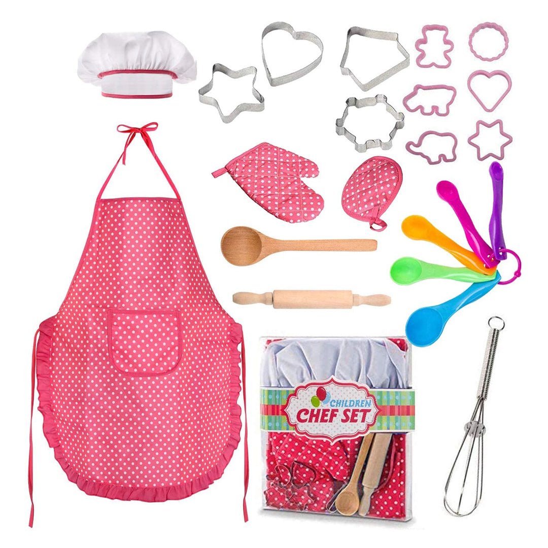 Kids Chef Dress Up Set - Cooking Toy with Apron and Accessories